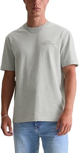 Marc O'Polo Denim Herren T-Shirt aus Bio-Baumwolle mit Rundhalsausschnitt, Grau (Light Gravel Melange), M von Marc O'Polo