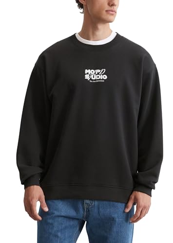 Marc O'Polo Denim Herren Sweatshirt aus Bio-Baumwolle mit Rückenprint, Schwarz (Black Multi 01), S von Marc O'Polo