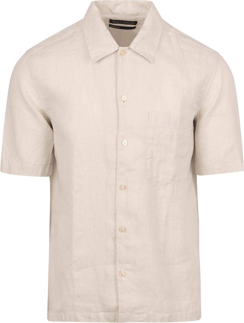 Marc O'Polo Hemd Short Sleeves Leinen Ecru - Größe XL von Marc O'Polo
