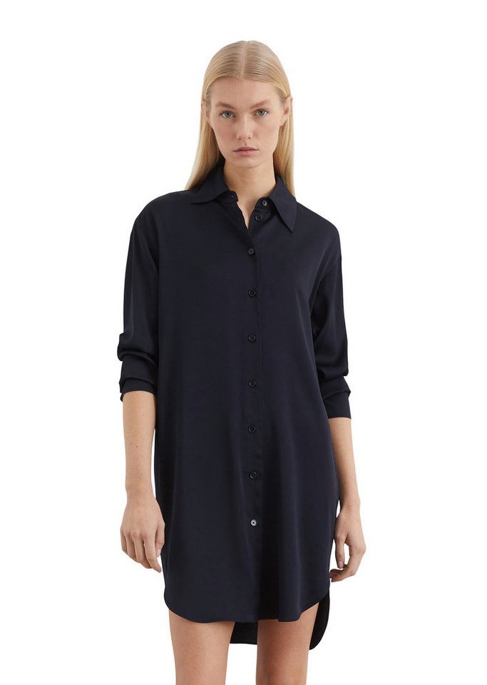 Marc O'Polo Hemdblusenkleid abgerundete Saum mit verlängertem Rückenteil und hohe Schlitze von Marc O'Polo