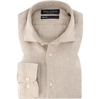 Marc O'Polo Herren Hemd beige Leinen meliert von Marc O'Polo