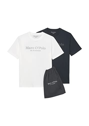 Marc O'Polo Herren 323205809104 T-Shirt, B00, M (2er Pack) von Marc O'Polo
