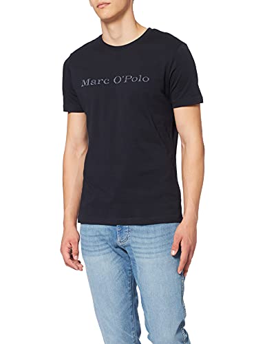 Marc O'Polo Herren 51230 Herren T-Shirt mit Inside-Print, Blau (Deep Ocean), XS von Marc O'Polo