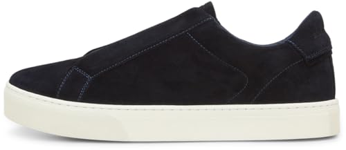 Marc OߴPolo Herren Slip On Sneaker aus Leder zum Schlupfen, Blau (Navy), 45 von Marc O'Polo