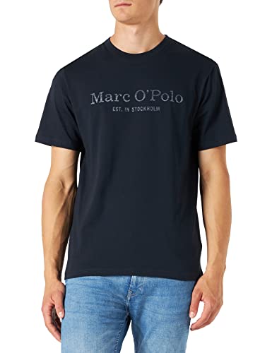 Marc OߴPolo Herren T-Shirt aus Bio-Baumwolle mit Rundhalsausschnitt, Blau (Dark Navy), XS Marc OߴPolo Herren T-Shirt aus Bio-Baumwolle mit Rundhalsausschnitt, Blau (Dark Navy), XS von Marc O'Polo