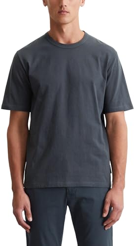 Marc O'Polo Herren T-Shirt aus Bio-Baumwolle mit Rundhalsausschnitt, Blau (Dark Navy), XS von Marc O'Polo