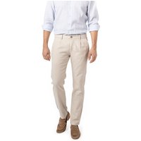 Marc O'Polo Herren Bundfaltenhose beige Baumwolle von Marc O'Polo