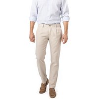 Marc O'Polo Herren Bundfaltenhose beige Baumwolle von Marc O'Polo