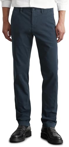 Marc O'Polo Herren Chinohose mit Stretch-Anteil Shaped Fit, Blau (Total Eclipse), W28/L32 von Marc O'Polo