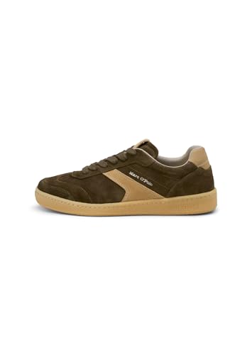 Marc OߴPolo Herren Sneaker flach aus Veloursleder mit Gummilaufsohle, Grün (Dark Mossy Olive/Dark Cashmere), 46 von Marc O'Polo
