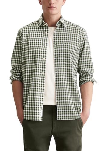 Marc O'Polo Herren Hemd aus Bio-Baumwolle kariert, Grün (Multi/Luscious Moss), XXL von Marc O'Polo