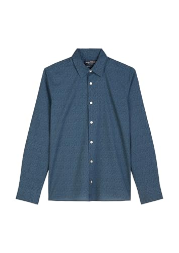 Marc O'Polo Herren Hemd mit Allover-Print Shaped Fit, Blau (Mulit/Storm), L von Marc O'Polo