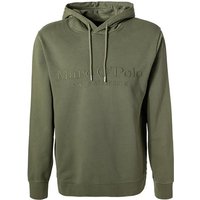 Marc O'Polo Herren Hoodie grün Baumwolle Logo und Motiv von Marc O'Polo