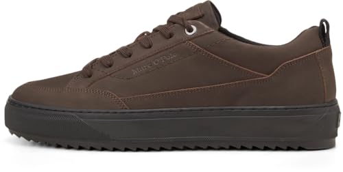 Marc OߴPolo Herren Sneaker flach aus Leder zum Schnüren, Grün (Dark Earth), 41 von Marc O'Polo