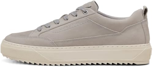 Marc OߴPolo Herren Sneaker flach aus Leder zum Schnüren, Grau (Mid Grey), 43 von Marc O'Polo