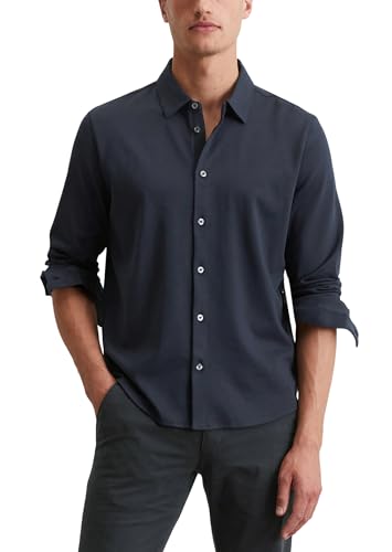 Marc O'Polo Herren Jerseyhemd mit Kentkragen Regular Fit, Blau (Dark Navy), L von Marc O'Polo