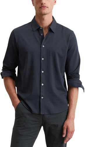 Marc O'Polo Herren Jerseyhemd mit Kentkragen Regular Fit, Blau (Dark Navy), XXL von Marc O'Polo