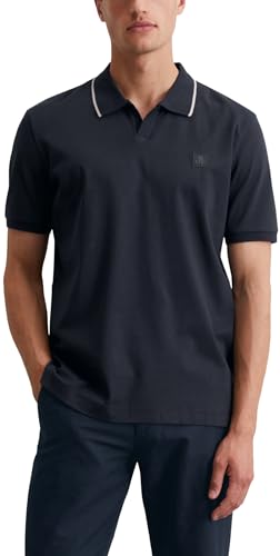 Marc O'Polo Herren Kurzarm-Poloshirt aus Bio-Baumwolle Regular Fit, Blau (Dark Navy), 3XL von Marc O'Polo