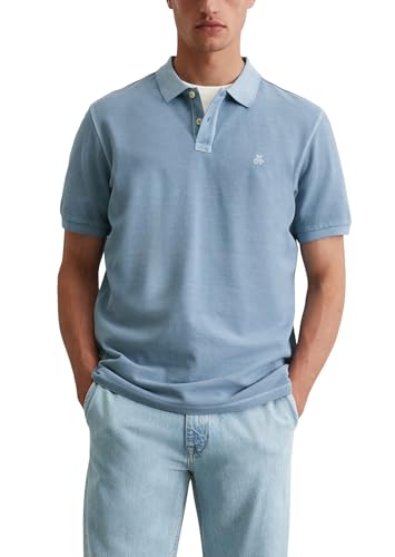 Marc O'Polo Herren Kurzarm-Poloshirt aus Bio-Baumwolle Regular Fit, Blau (Meltwater), 3XL von Marc O'Polo