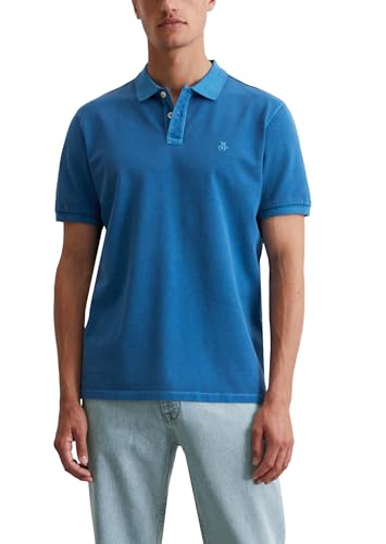 Marc O'Polo Herren Kurzarm-Poloshirt aus Bio-Baumwolle Regular Fit, Blau (Pacific Blue), 3XL von Marc O'Polo