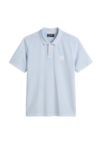 Marc O'Polo Herren Kurzarm-Poloshirt aus Bio-Baumwolle Regular Fit, Blau (Starlight), M von Marc O'Polo