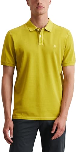 Marc O'Polo Herren Kurzarm-Poloshirt aus Bio-Baumwolle Regular Fit, Gelb (Vibrant Green), L von Marc O'Polo