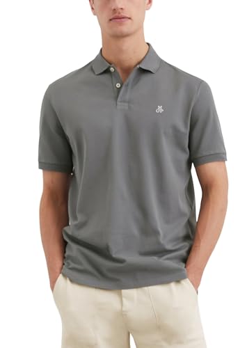 Marc O'Polo Herren Kurzarm-Poloshirt aus Bio-Baumwolle Regular Fit, Grau (Berlin Breeze), M von Marc O'Polo