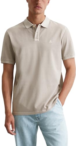 Marc O'Polo Herren Kurzarm-Poloshirt aus Bio-Baumwolle Regular Fit, Grau (Dapple Gray), M von Marc O'Polo