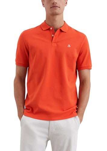 Marc O'Polo Herren Kurzarm-Poloshirt aus Bio-Baumwolle Regular Fit, Orange (Sweet Pepper), XS von Marc O'Polo