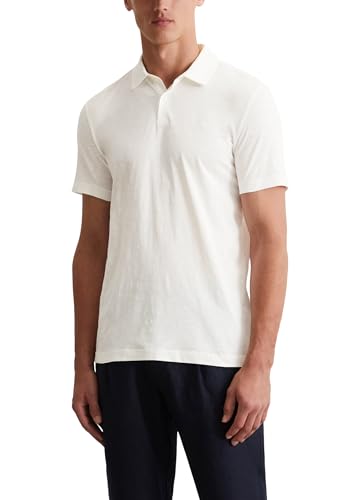 Marc O'Polo Herren Kurzarm-Poloshirt aus Bio-Baumwolle Shaped Fit, Cremefarben (Egg White), XXL von Marc O'Polo