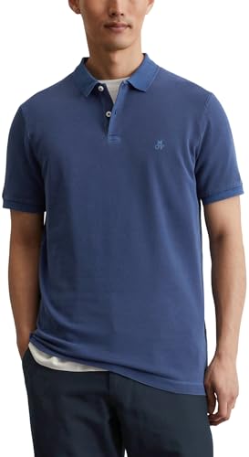 Marc O'Polo Herren Kurzarm-Poloshirt mit Knopfleiste Shaped Fit, Blau (Iris Ink), XXL von Marc O'Polo