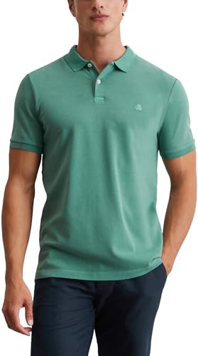 Marc O'Polo Herren Kurzarm-Poloshirt mit Knopfleiste Shaped Fit, Grün (Eucalyptus), M von Marc O'Polo