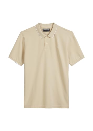 Marc O'Polo Herren Kurzarm-Poloshirt mit Stretch-Anteil Regular Fit, Beige (Pure Cashmere), XXL von Marc O'Polo