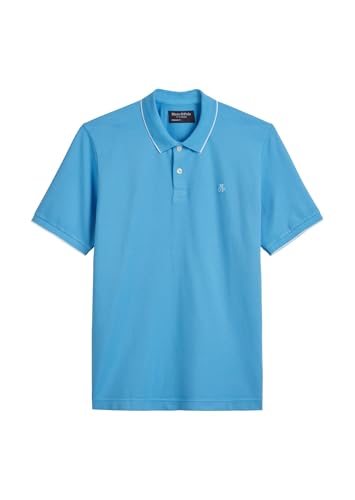Marc O'Polo Herren Kurzarm-Poloshirt mit Stretch-Anteil Regular Fit, Blau (Azure Blue), L von Marc O'Polo