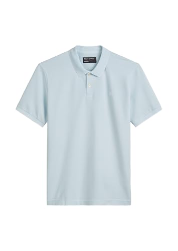 Marc OߴPolo Herren Kurzarm-Poloshirt mit Stretch-Anteil Regular Fit, Blau (Starlight), L von Marc O'Polo