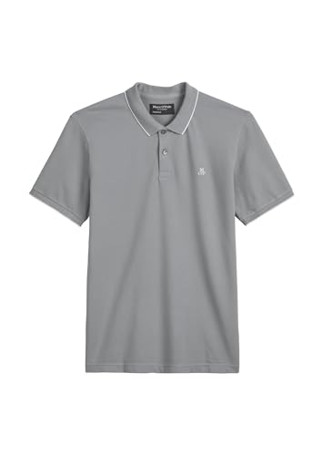 Marc O'Polo Herren Kurzarm-Poloshirt mit Stretch-Anteil Regular Fit, Grau (Berlin Breeze), XL von Marc O'Polo