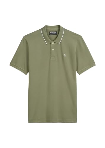 Marc O'Polo Herren Kurzarm-Poloshirt mit Stretch-Anteil Regular Fit, Grün (Oak Ash), L von Marc O'Polo