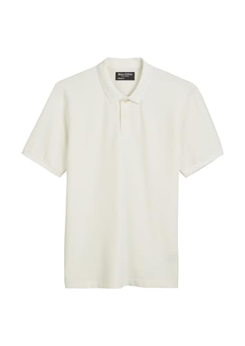 Marc O'Polo Herren Kurzarm-Poloshirt mit Stretch-Anteil Regular Fit, Cremefarben (White Cotton), XXL von Marc O'Polo