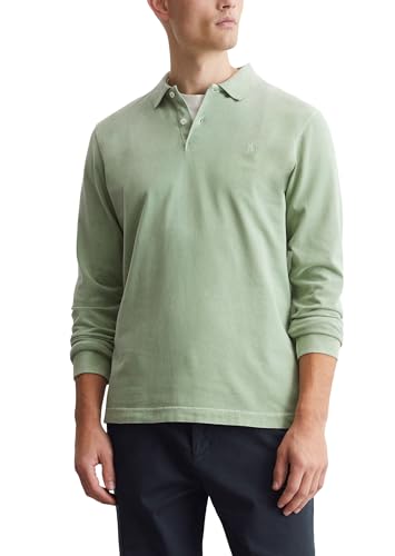 Marc O'Polo Herren Langarm-Poloshirt aus Bio-Baumwolle Regular Fit, Grün (Luscious Moss), M von Marc O'Polo