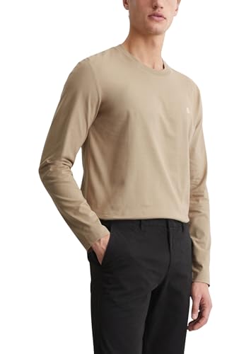 Marc O'Polo Herren Langarmshirt aus Bio-Baumwolle Basic, Beige (Charleston Gray), M von Marc O'Polo