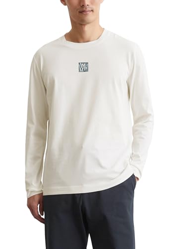 Marc O'Polo Herren Langarmshirt aus Bio-Baumwolle Basic, Cremefarben (Egg White), 3XL von Marc O'Polo