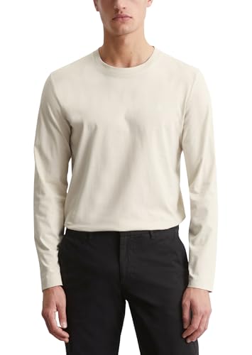 Marc O'Polo Herren Langarmshirt aus Bio-Baumwolle Basic, Beige (Gray Silk), M von Marc O'Polo