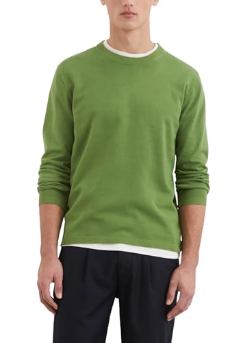 Marc O'Polo Herren Pullover aus Bio-Baumwolle mit Rundhalsausschnitt, Grün (Spring Fern), M von Marc O'Polo