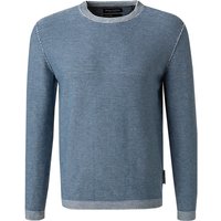 Marc O'Polo Herren Pullover blau Baumwolle-Leinen unifarben von Marc O'Polo