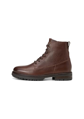 Marc OߴPolo Herren Boots aus Leder zum Schnüren, Braun (Cognac), 43 von Marc O'Polo