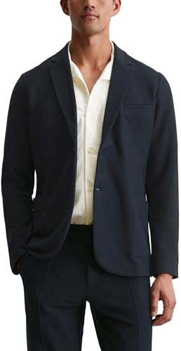 Marc O'Polo Herren Sakko mit Reverskragen Shaped Fit, Blau (Dark Navy), L von Marc O'Polo