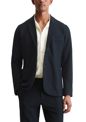 Marc O'Polo Herren Sakko mit Reverskragen Shaped Fit, Blau (Dark Navy), L von Marc O'Polo