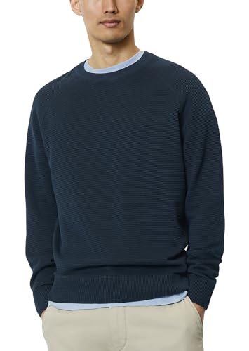 Marc O'Polo Herren Strickpullover aus Bio-Baumwolle Langarm, Blau (Dark Navy), XXL von Marc O'Polo