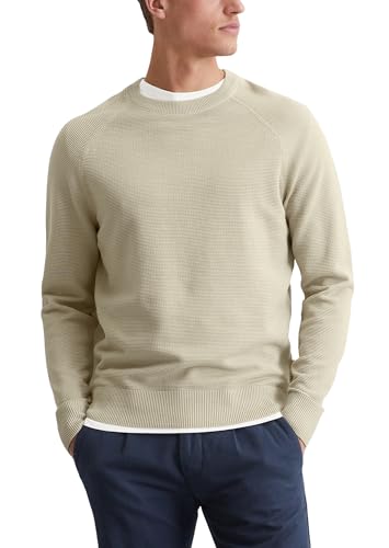 Marc O'Polo Herren Strickpullover aus Bio-Baumwolle mit Rundhalsausschnitt, Grau (Dapple Gray), XXL von Marc O'Polo