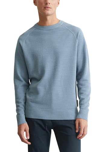Marc O'Polo Herren Strickpullover aus Bio-Baumwolle mit Rundhalsausschnitt, Blau (Meltwater), XXL von Marc O'Polo